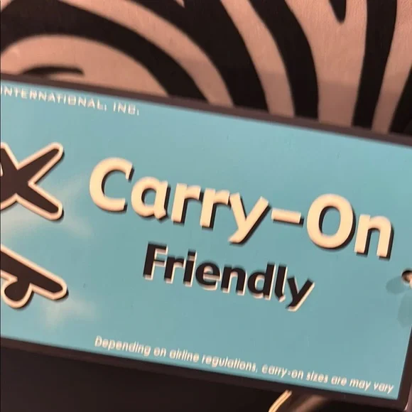 NWT Calpak Zebra Print Rolling Tote Zanny Bag Carry On - Picture 8 of 12